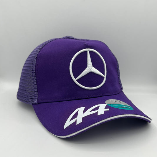 Lewis Hamilton 2024 Team Driver Trucker Cap Purple